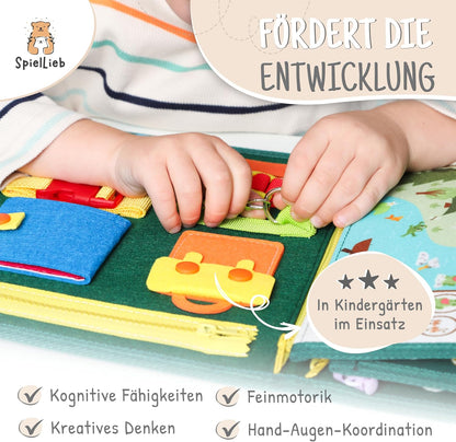 Montessori Busy Board ab 3 Jahren - Activity Spielzeug, grün