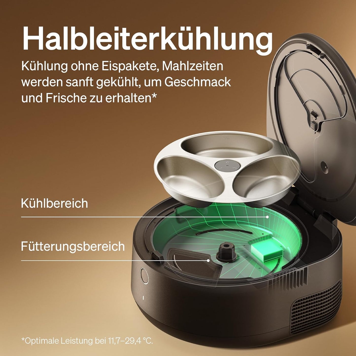 Futterautomat für Katzen mit App-Steuerung, Schwarz