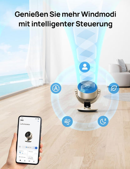 Leiser Smart Tischventilator Lynx S mit Fernbedienung, Timer und Ap-Steuerung, Gold