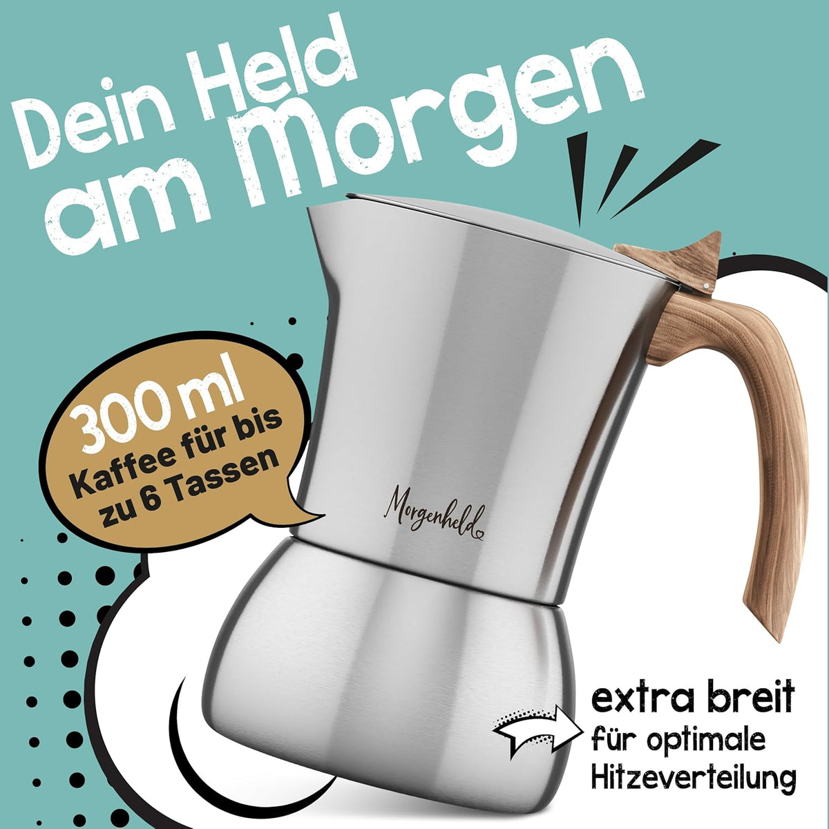 Espressokocher Flow Premium, 300ml (6 Tassen)