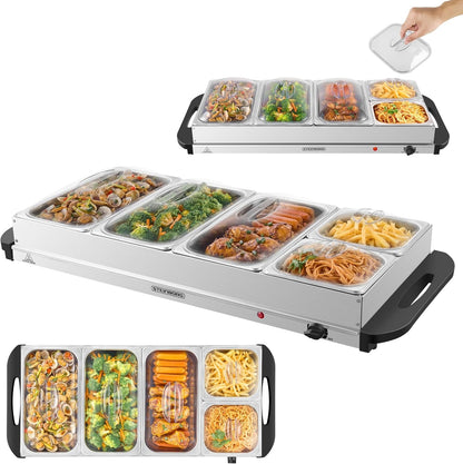 Buffetwärmer mit 5 Speisebehältern