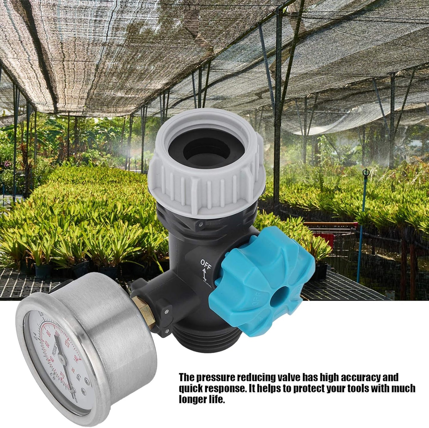 Einstellbares Wasserdruckregelventil mit Manometer