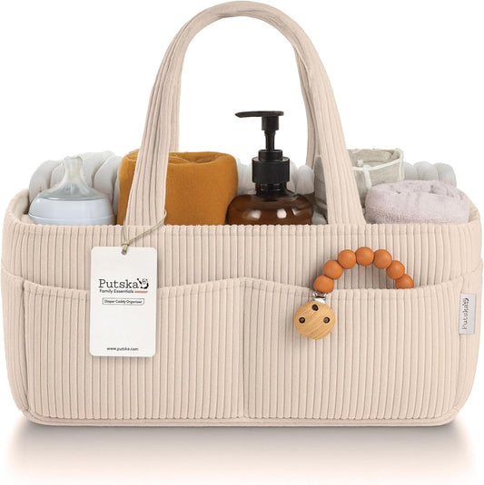 Baby Windel Organizer für Wickeltisch, Cream