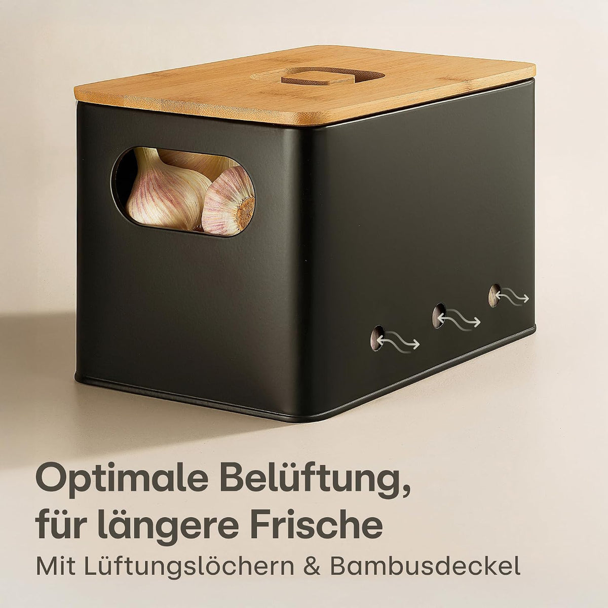 Kartoffel-, Knoblauch- und Zwiebel-Aufbewahrungsboxen-Set, 3-teilig