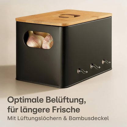 Kartoffel-, Knoblauch- und Zwiebel-Aufbewahrungsboxen-Set, 3-teilig