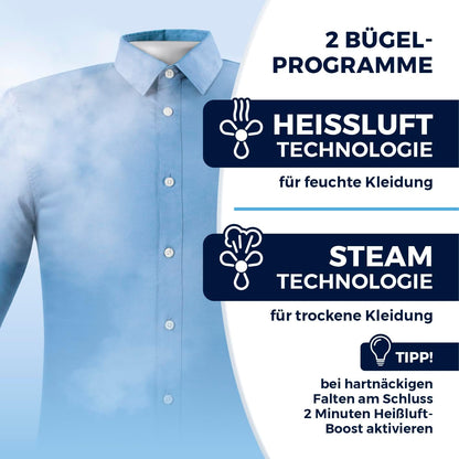 Automatischer Hemdenbügler Pro Steam mit Dampffunktion & Touchdisplay, Hemdenbügler Schwarz