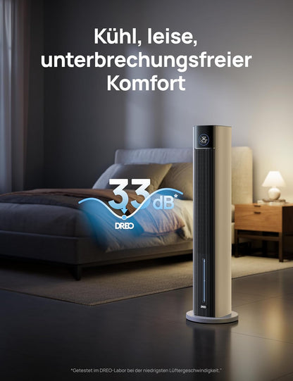 Turmventilator mit Wasserkühlung, App-Steuerung, Weiss