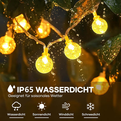 LED Lichterkette mit Fernbedienung, 200 LEDs, 8 Modi, dimmbar, Warmweiß-a 27M