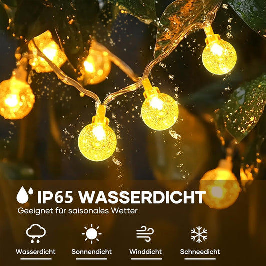 LED Lichterkette mit Fernbedienung, 200 LEDs, 8 Modi, dimmbar, Warmweiß-a 27M