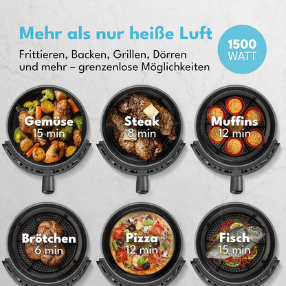 Heissluftfritteuse mit 8 Programmen (5L, 1500W)
