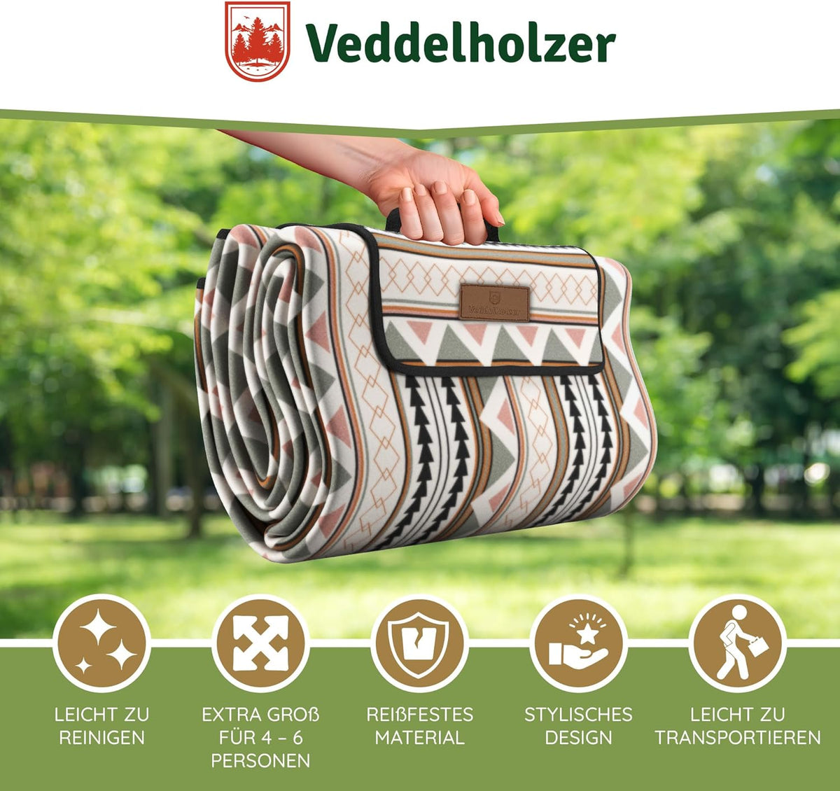 Boho Picknickdecke XXL wasserdicht & sandfest, Boho