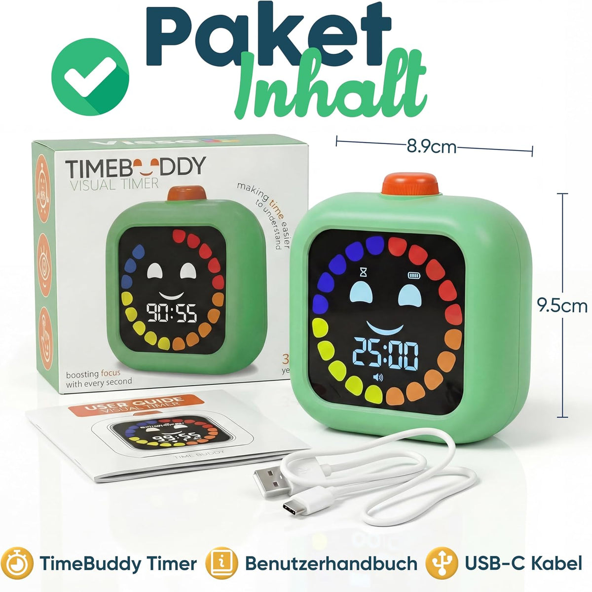 Visueller Timer für Kinder, Grün