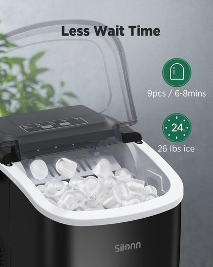 Eiswürfelmaschine, Schwarz 1.2 L