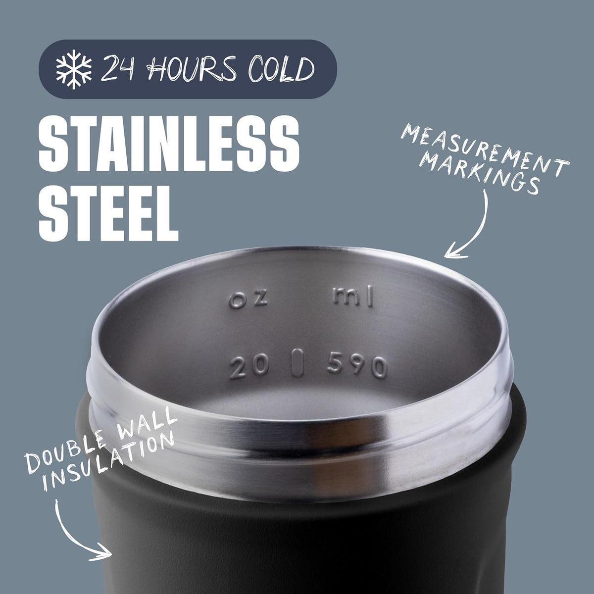 Thermoflasche mit BlenderBall, Schwarz Single
