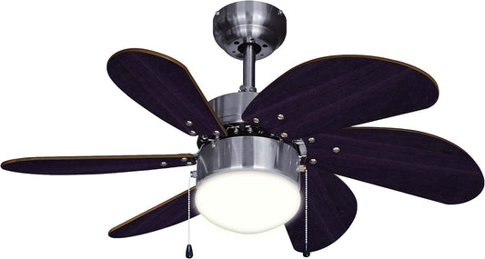 DC30BC Deckenventilator mit Beleuchtung und Sommer-/Winterfunktion, Eiche / Braun