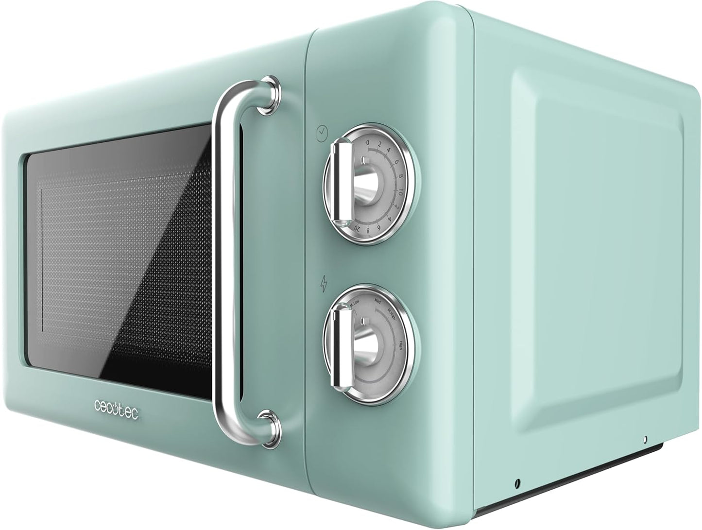 Retro Mikrowelle 20L mit Auftaufunktion, Mechanisch | Allein Serie 30 Grün