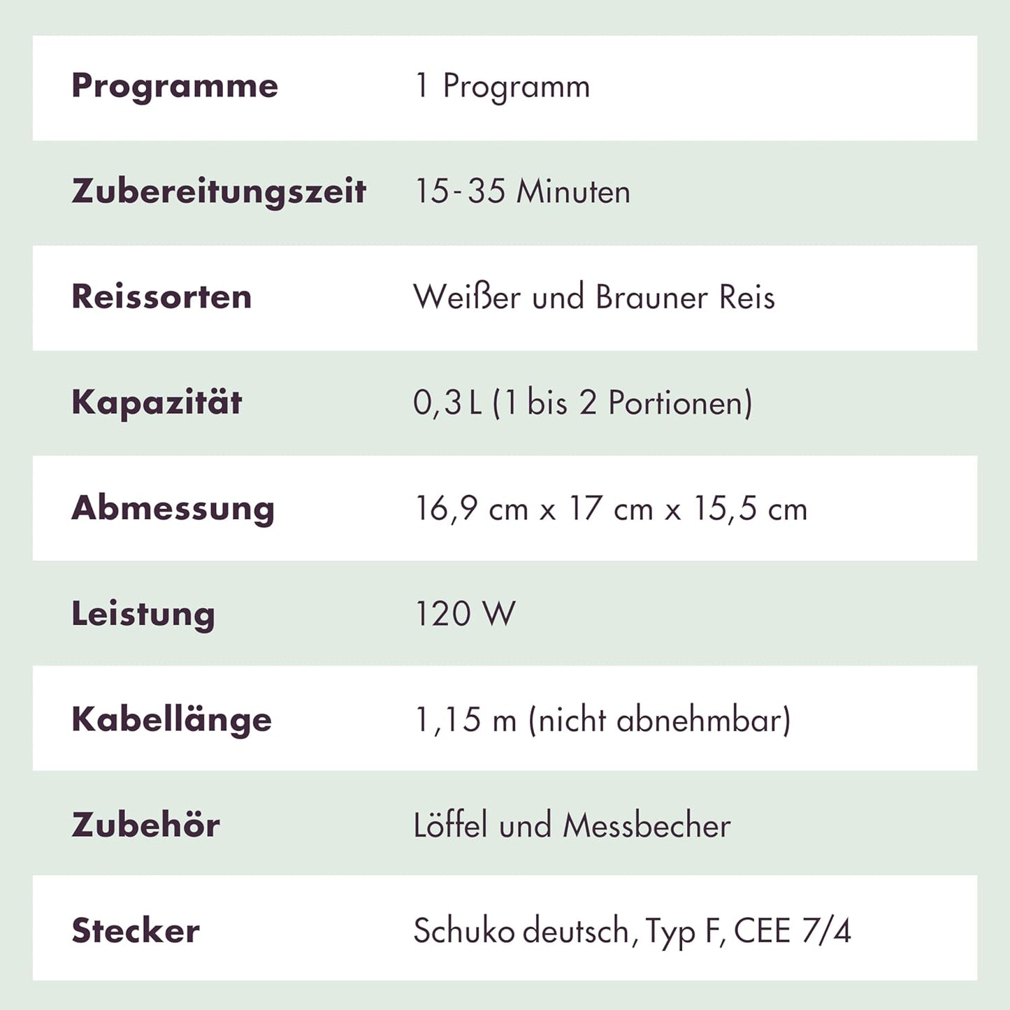 Mini-Reiskocher mit Keramikbeschichtung, Waldgrün