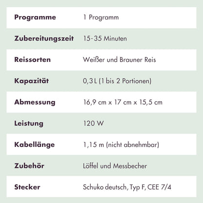 Mini-Reiskocher mit Keramikbeschichtung, Waldgrün