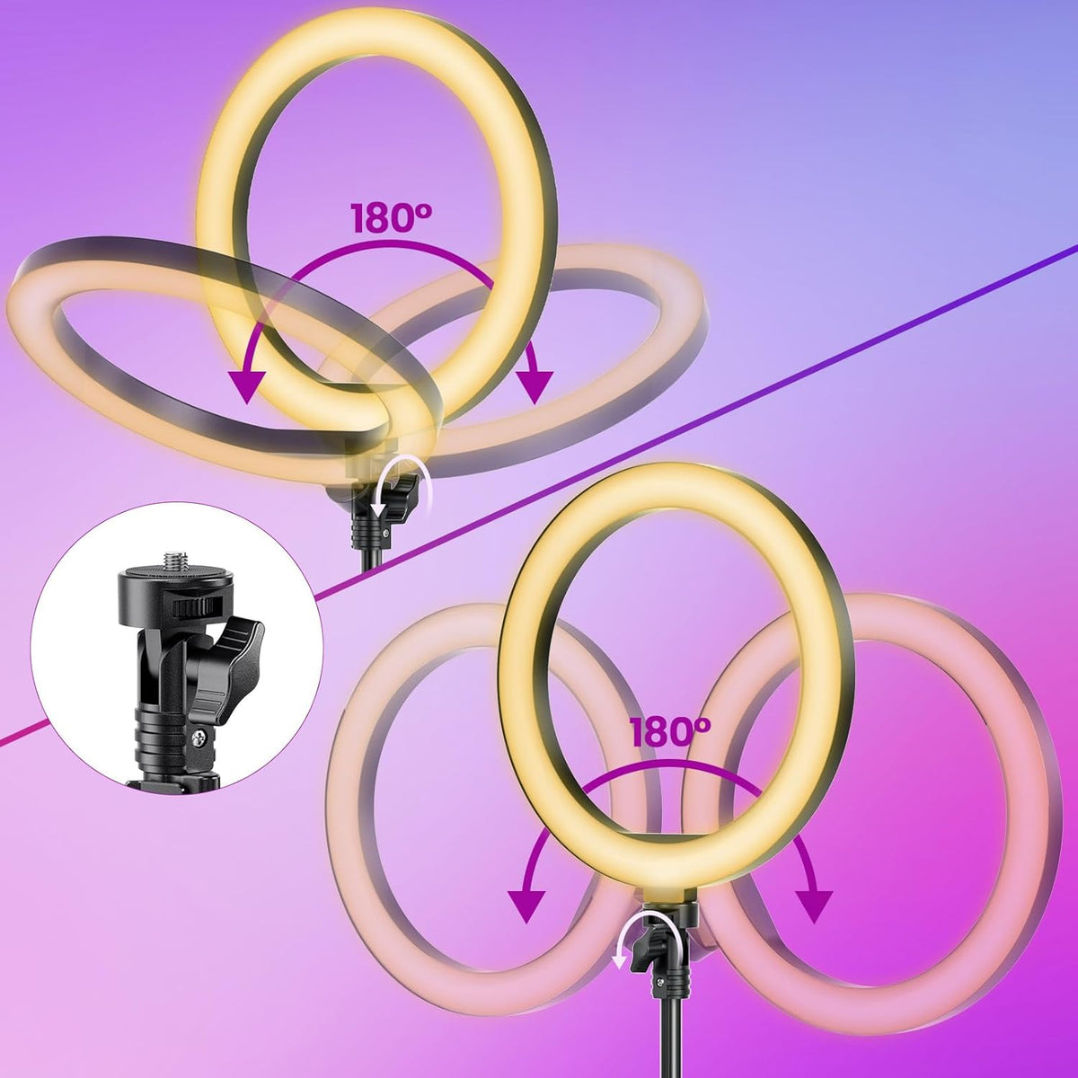 LED-Ringlicht mit Stativ & Handyhalter