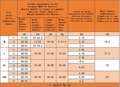 Verstellbarer 2-Rad-Hunderollstuhl für Rehabilitation, L-1