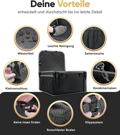 Wasserdichter Hundeautositz, Schwarz-Grau