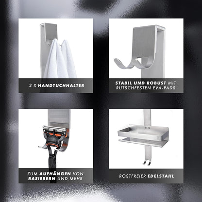 Duschablage mit 2 Hängekörben, zum Hängen Silber