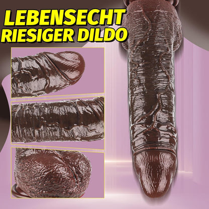 Realistischer Vibrator mit 9 Modi und Stossfunktion, Braun