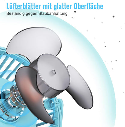 Mini Ventilator mit Clip, Blau