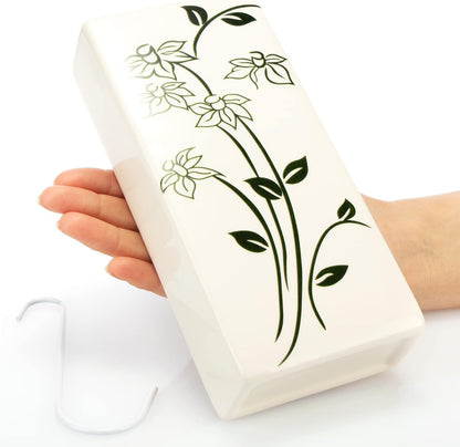 3-teiliges Luftbefeuchter-Set, Weiss - Blumen Schwarz