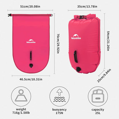 Schwimmboje mit verstellbarem Hüftgurt, Rosa/25l