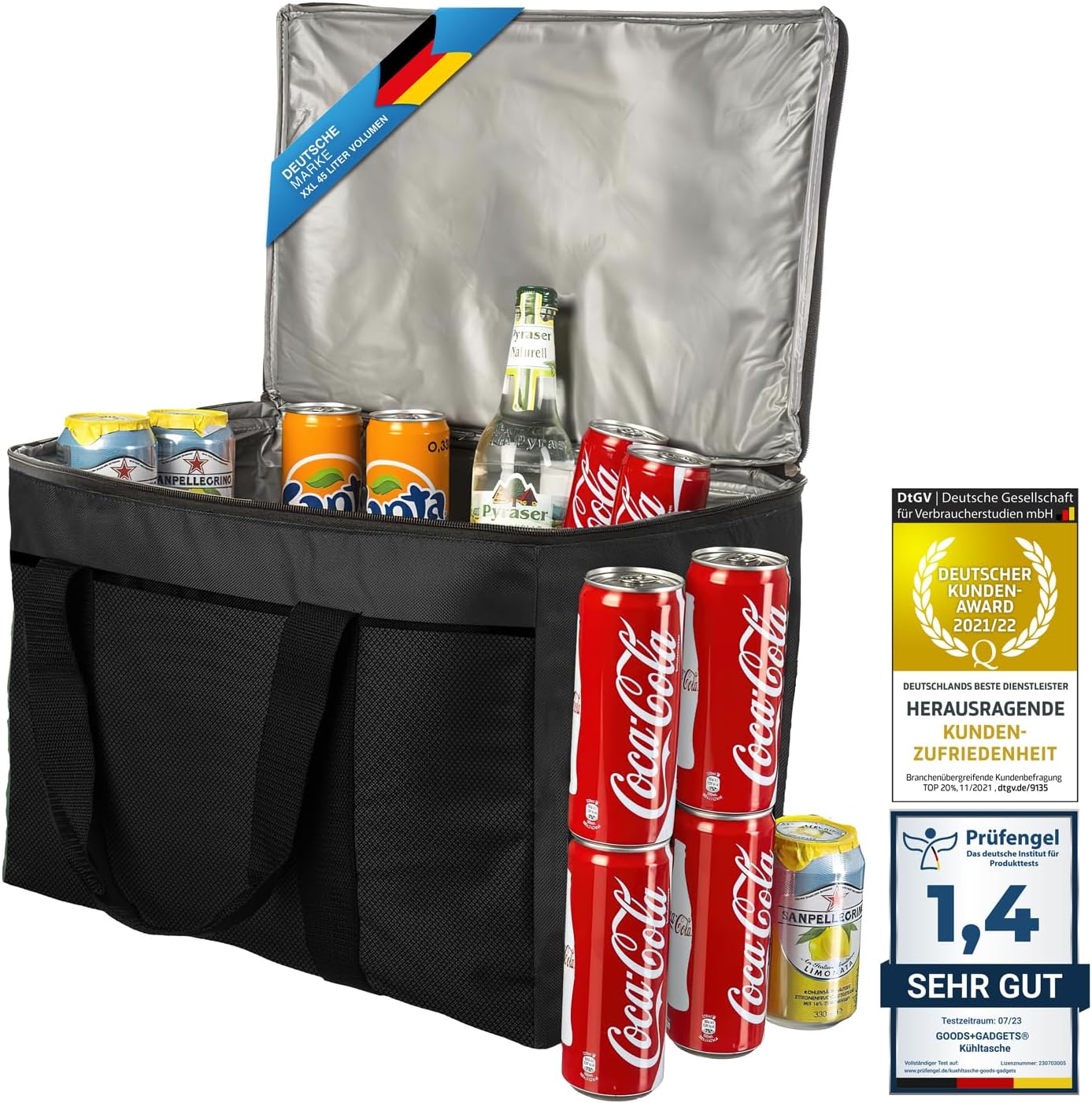XXL Kühltasche, 45 Liter - Schwarz