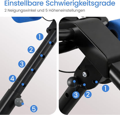 Bauchtrainer faltbar, Schwarz