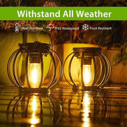 2er-Set Solarlampen, 2 Stück Schwarz Rund