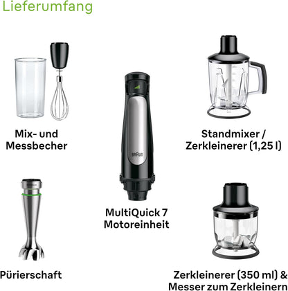 Stabmixer MultiQuick 7 MQ7045X, Standmixer-Aufsatz ; Schwarz