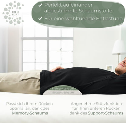 Ergonomisches Lendenwirbelkissen für Bett & Sofa, Weiss