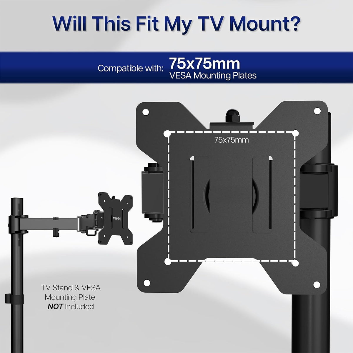 Höhenverstellbarer VESA-Adapter für 13-27 Zoll Monitore, schwarz