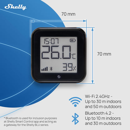 AZ H&T Gen3 WLAN Smart Temperatur- und Feuchtigkeitssensor, Schwarz