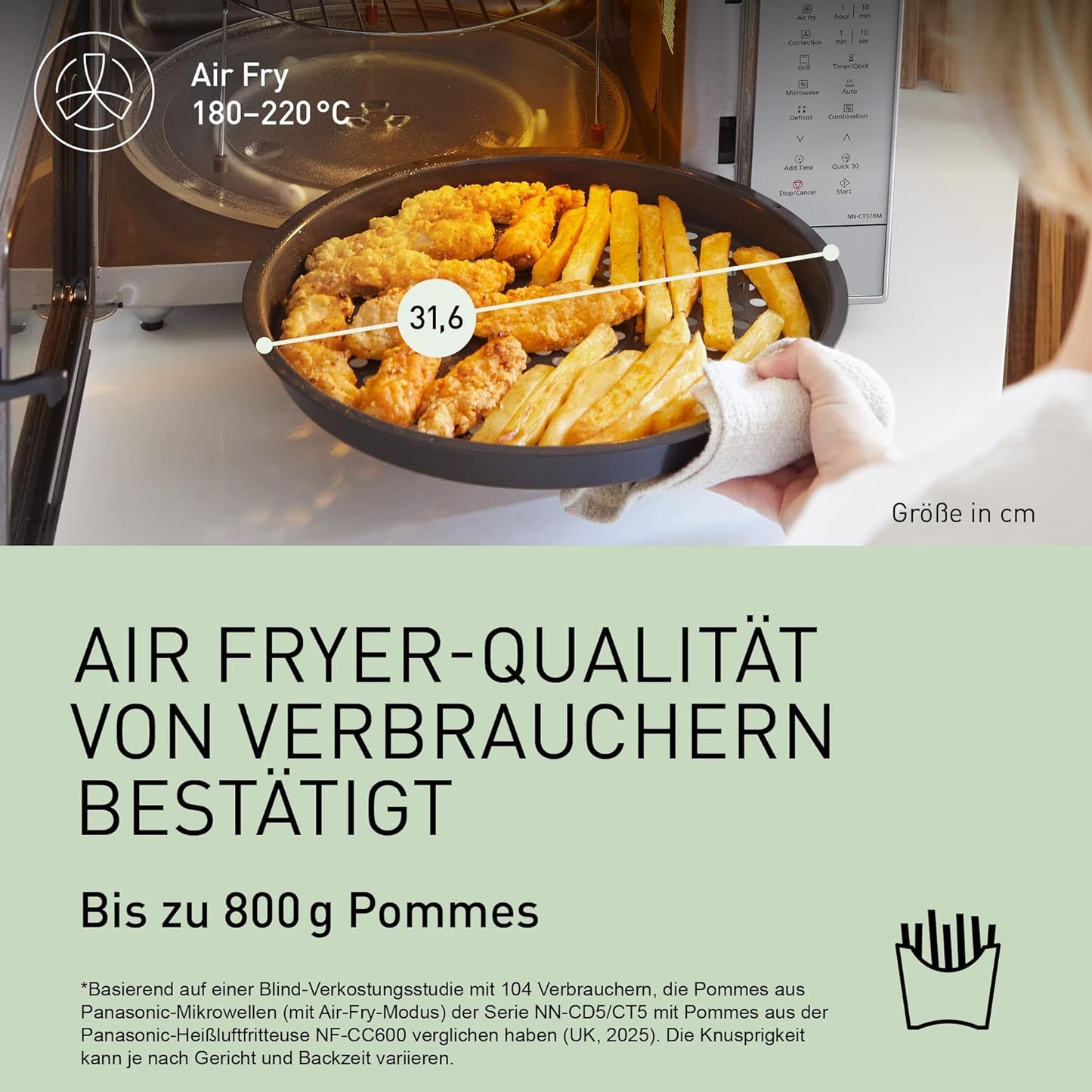Kombimikrowelle mit Airfryer und Grillfunktion, Silber