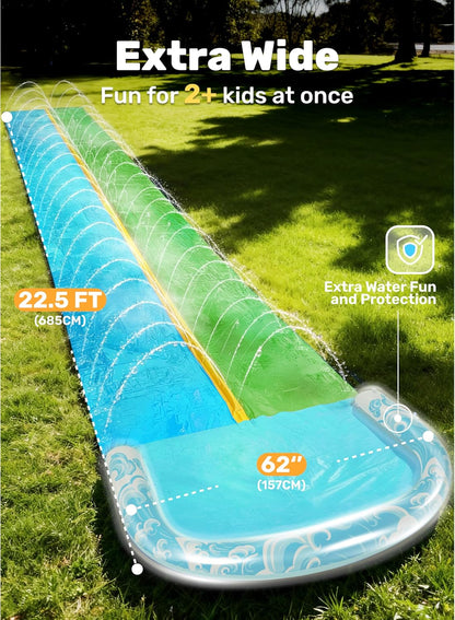 Wasserrutsche mit Bodyboards und Sprinkler, 685,8 cm Blau, Grün