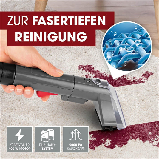 Polster- & Teppichreiniger, Steam Go 400W, Grau - Rot