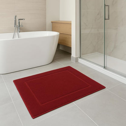 2er-Set Badematten, 50x70 cm, 2x Badvorleger Dunkelrot