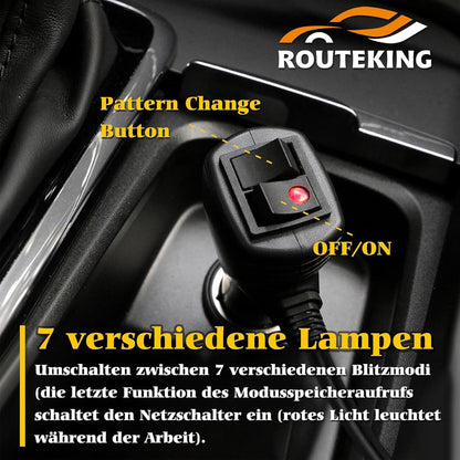 LED Rundumleuchte mit 7 Blitzmodi, Gelb 67cm
