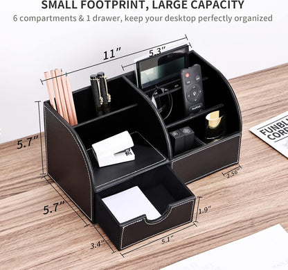 Schreibtisch Organizer mit 7 Fächern, Schwarz