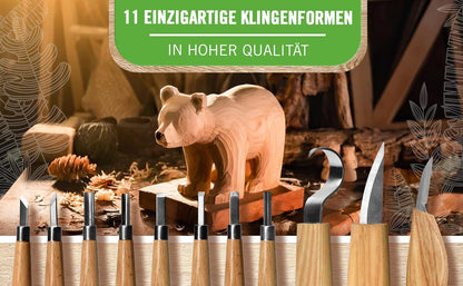Holzschnitzset für Erwachsene (22-teilig)