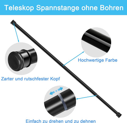 Ausziehbare Gardinen- und Duschstange ohne Bohren, Weiss 66-90CM(1Stück)