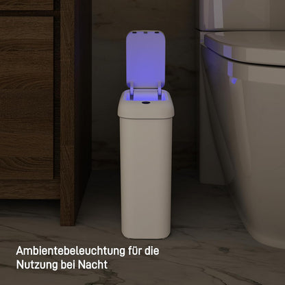 Automatischer Sensor-Mülleimer mit Innenbeleuchtung, 10 Liter-Sensor Weiss