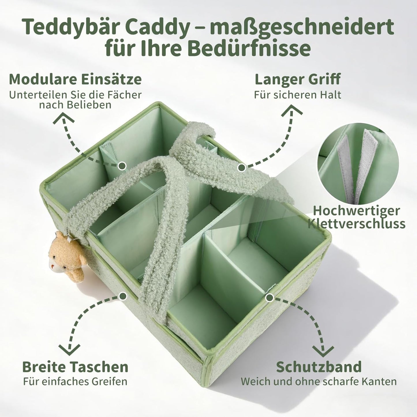 Wickeltisch-Organizer, Grün