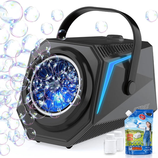 LED Seifenblasenmaschine mit 1L Flüssigkeit, Schwarz
