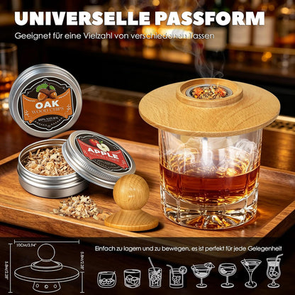 Whisky Räucher-Set mit Brenner und 4 Aromen