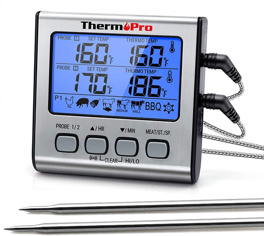 TP17 Digitales Grill-Thermometer, silber